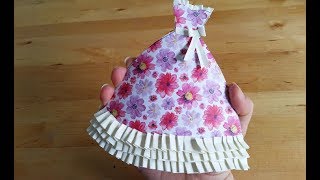 Открытка ко Дню Рождения в форме платья своими руками. Подарки и поделки из бумаги